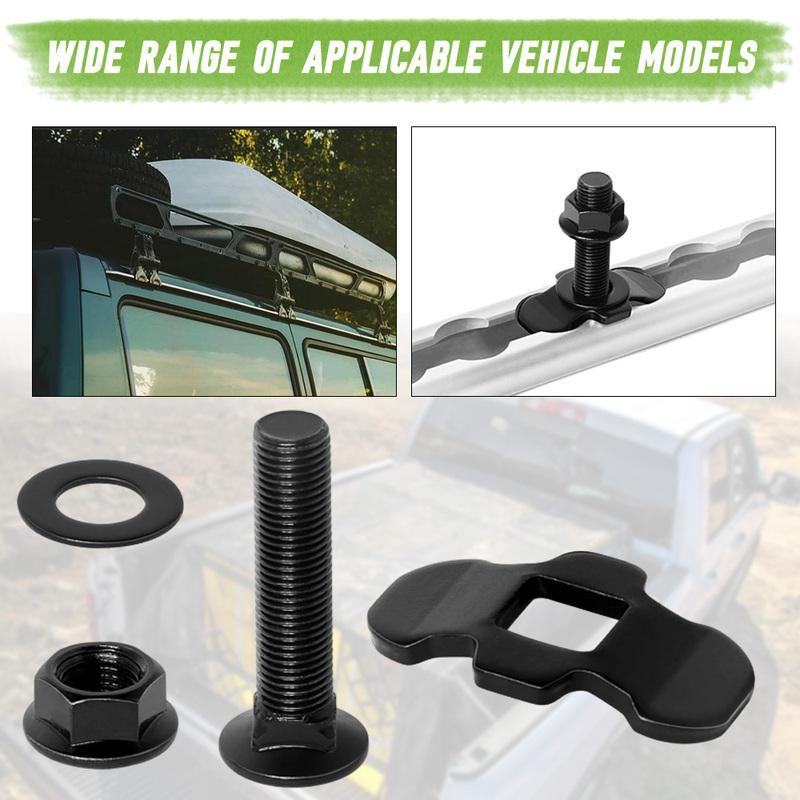 10pcs L Track Double Lug Threaded Stud Nut Fitting Tie Down Used with L Track Rail for Trailer Truck Bed Cargo 3/8-24 45mm