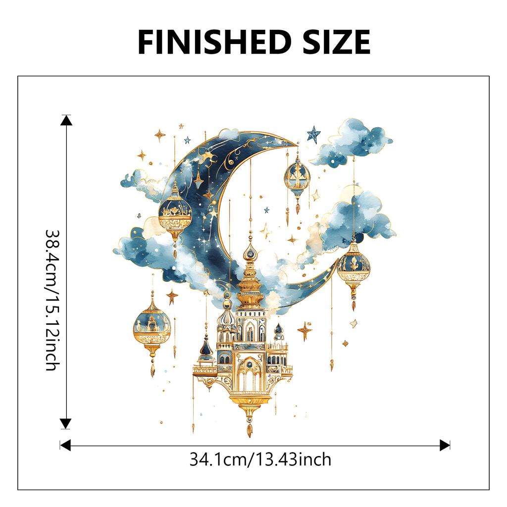 Fantasy Moon Pendant Lamp Castle Wall Sticker Living Room Entrance Wall Decoration Self-Adhesive