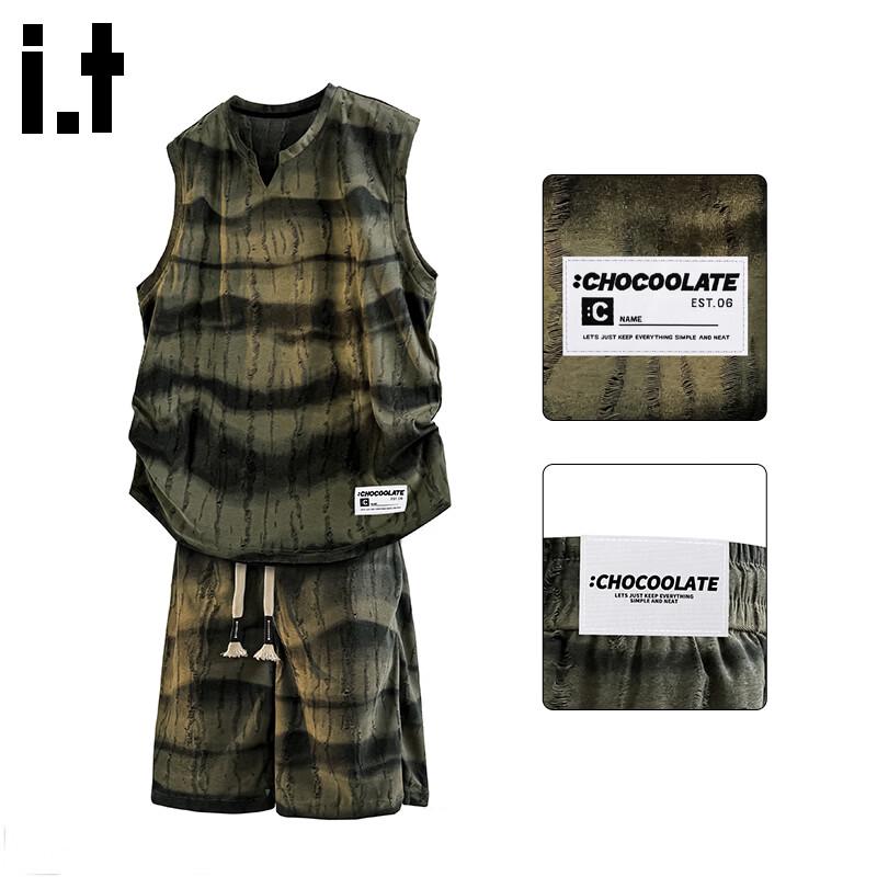 

:CHOCOOLATEit Men s Ice Silk Quick-Dry Tank Top & Shorts Sport Suit M