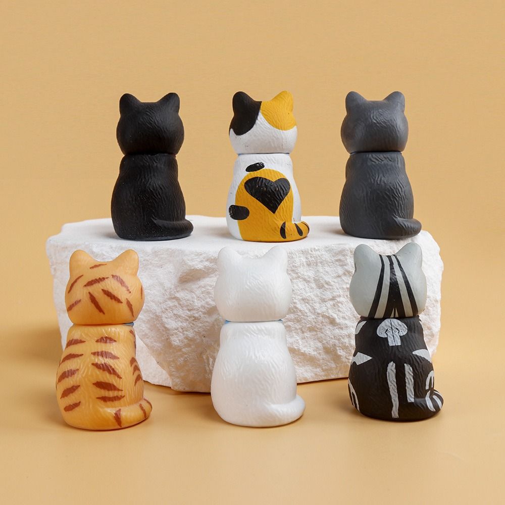 Small Bell Sitting Cat Figure Toy Mini Mini Cat Ornament Simulated Cat Model Doll  Girls Gifts