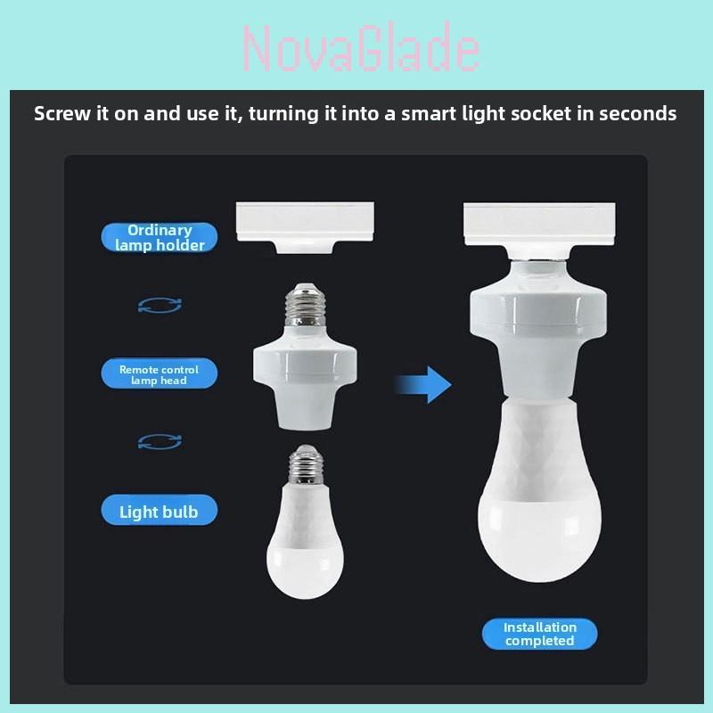 E26 E27 Wireless Remote Control Bulb Base With Timer Led Smart Light Socket For Home Use