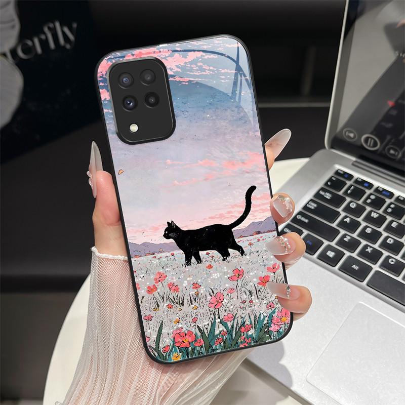 For Samsung M33 M53 Phone Case Trendy Fantasy Design Tempered Glass Hard Bumper For Galaxy M 33 M 53 Full Protection Back Covers