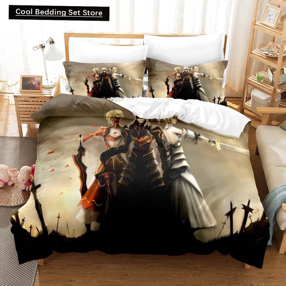 3D Tecknade serier Fate/Grand Order Emiya Alter Sängklädesset Enkelsäng Tvilling Full Queen King Size Sängset Vuxen Barn Sovrum Påslakan Set