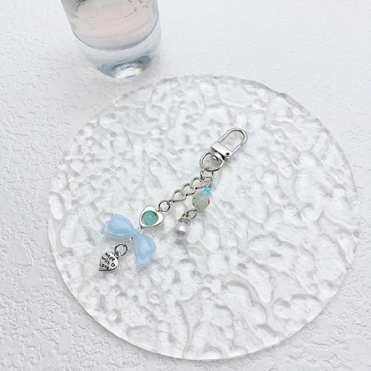 Elegant Beaded Keychain Acrylic Alloy Phone Charm Colorful Keyring Unique Bag Charm Fashionable Key Chain Accessory