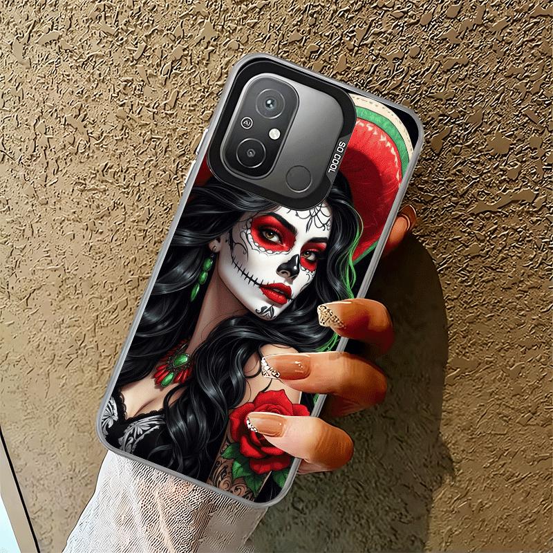 Catrina Beautiful Rose Girl Skull Shockproof Phone Case for Xiaomi Poco X7 X6 X5 X3 Pro F7 Ultra M8 Redmi 15C 15 14C 13C 12C 10C