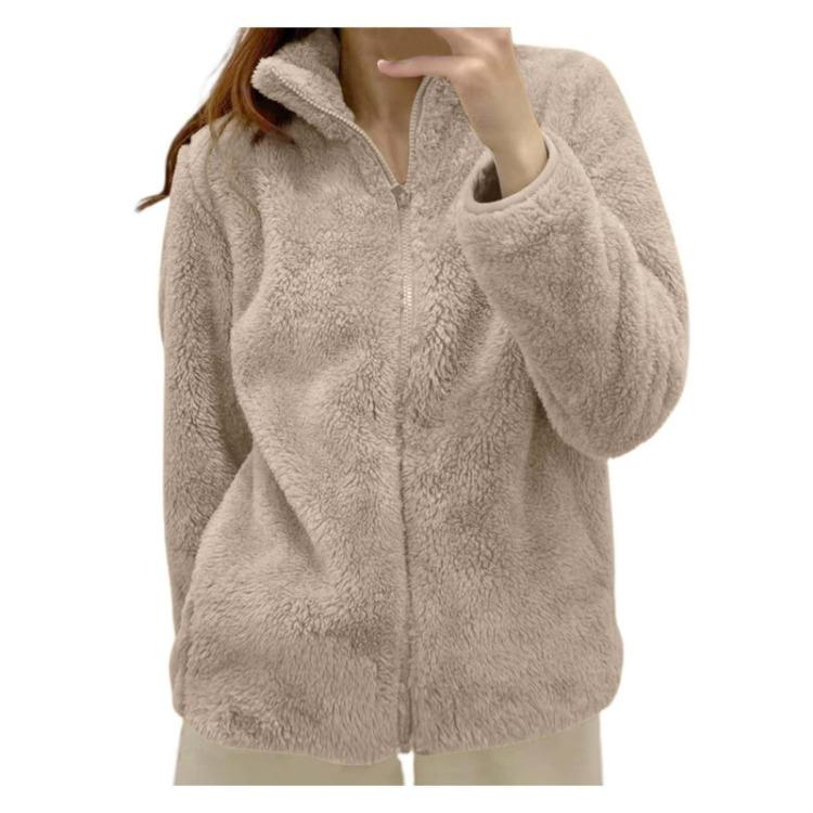 Giacca da Donna Leggera Taglie Forti con Zip in Pile Capospalla Inverno Autunno