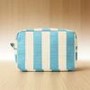 Durable Corduroy Storage Bag Stripe Design Makeup Train Cases High Capacity Travel Makeup Bag