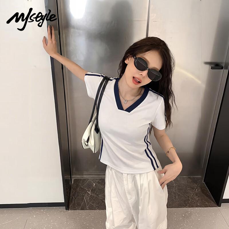 MJ STYLE V-Neck Short Sleeve T-Shirt XL