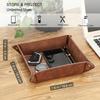 Creative Desktop Leather Storage Folding Miscellaneous Small Items Storage PU Remote Control Storage Key Storage Box