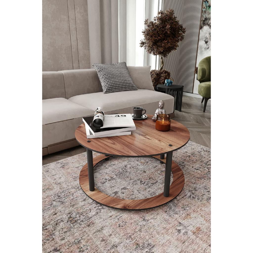 Hole Massivo Coffee Table R:70 Cm Round Madran Walnut