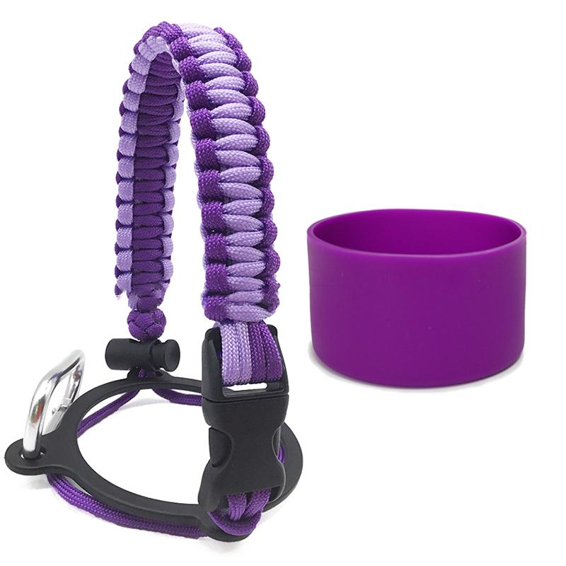 

Silicone Non-Slip Base Cover Paracord Hand-Woven Water Cup Carrying Strap