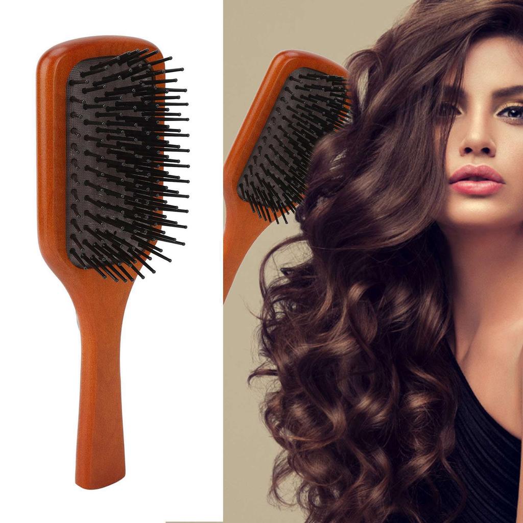 Paddle Hair Brush Ergonomic Massage Scalp Reduce Pulling Prevent Slipping Paddle Detangling Brush with Handle for Women