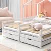 Flieks Children's Bed House Bed 90x200 Cm with 2 Drawers Double Bed, Versatile Wooden Treehouse Bed for Girls & Boys