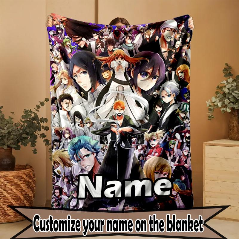 Custom Name Personalized BLEACH Print Blanket, Home Decor, Bedroom, Sofa, Camping, Couch, Gifts for Birthday ChristmasEnthusiasts