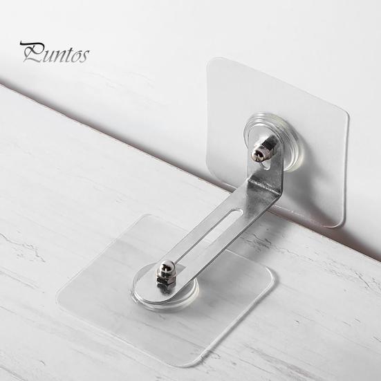 Self-adhesive Furniture Safety Devices 2Pcs Anti-falling Device No Drilling Required L Bracket Transparent Seamless Wall Anti Tips for Adhesive