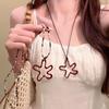 Personalized Design Hollow Starfish Necklace Leopard Print Long Sweater Chain New Fashion Wear Accessories Neck Chain
