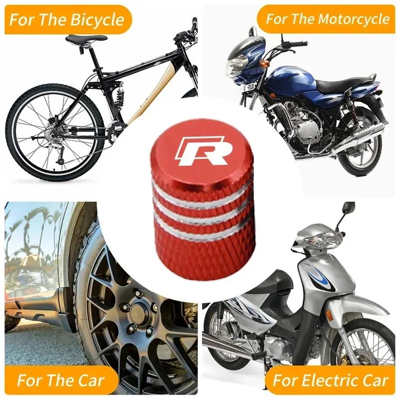 2026 New For VW VOLKSWAGEN for Volkswagen VW 4Pcs Car Wheel Rim Tire Valve Stem Caps Rline 2023 2022 2017 2013 Jetta Passat Auto