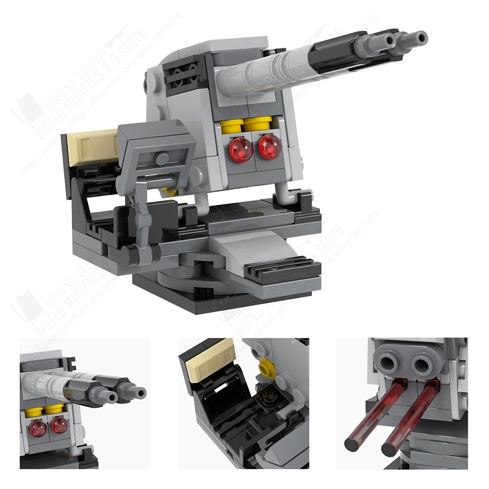 MOOXI Classic Military Space Wars Movie Weapons Gun Cannon Model MOC Bricks DIY Assembled Building Blocks Compatible Figures Toy