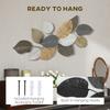 Metal Wall Art, Modern Hanging Wall Decor with Unique Leaf Design for Living Room Bedroom Entryway