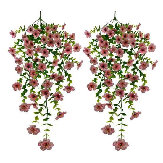 Sztuczny Fioletowy Kwiat Wina Fioletowa Wisząca Roślina do Wiosny Lata Wewnątrz Na Zewnątrz Ściana Dom Ogród Patio Dekoracja na Przyjęcie Weselne