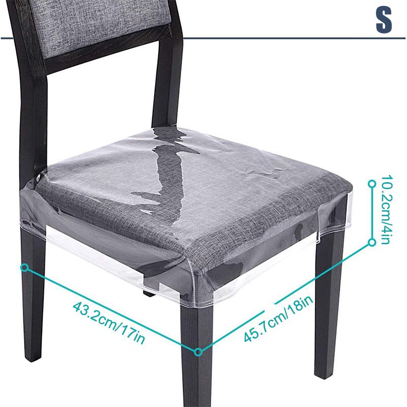 1Pcs Dinning Chair Seat Covers Transparent Pvc Chair Cover Waterproof Chair Covers Protectors Anti Scratch Chair Seat Cover S