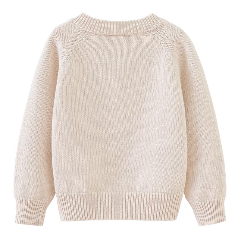 Primavera e Outono Gola Redonda Crochê à Mão Bola Colorida Casaco Cardigan Infantil Algodão Puro Meninas Cardigan Tricotado