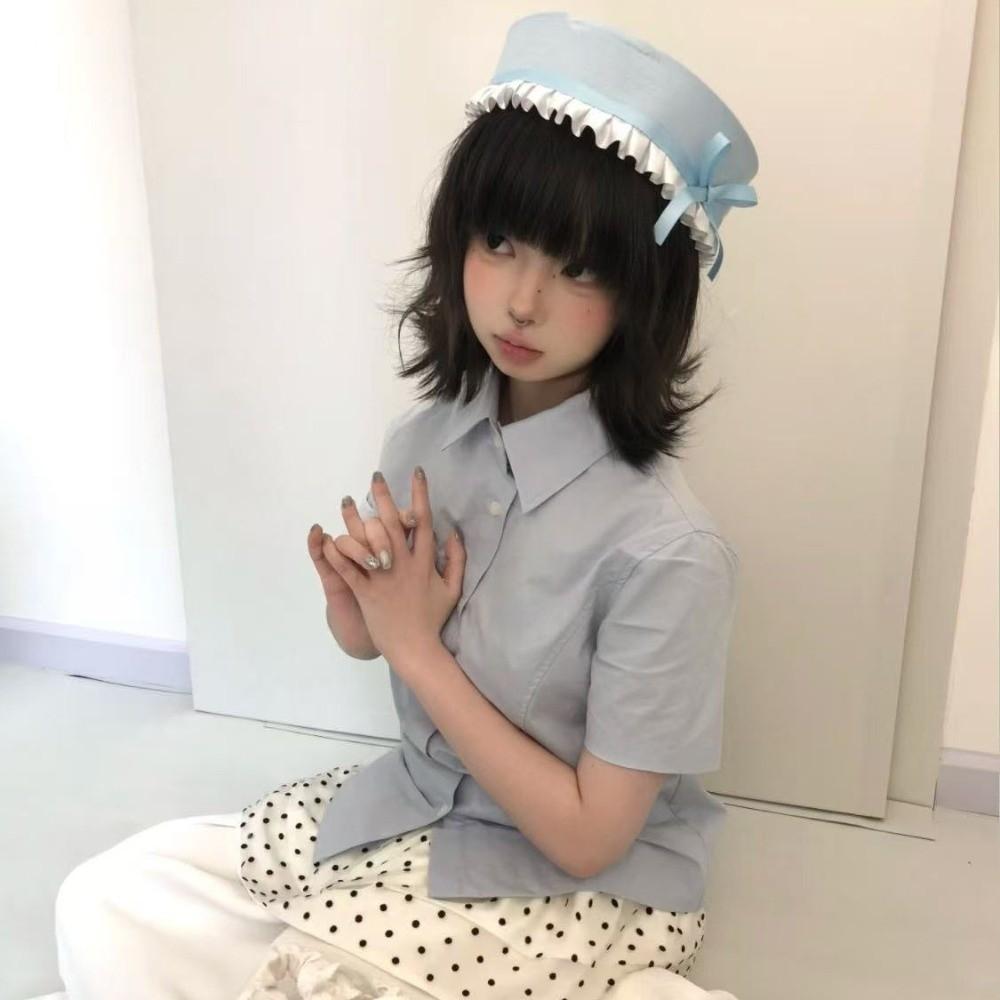 Ruffle Sailor Hat Dome Navy Cap Retro JK Bow Beret  Travel