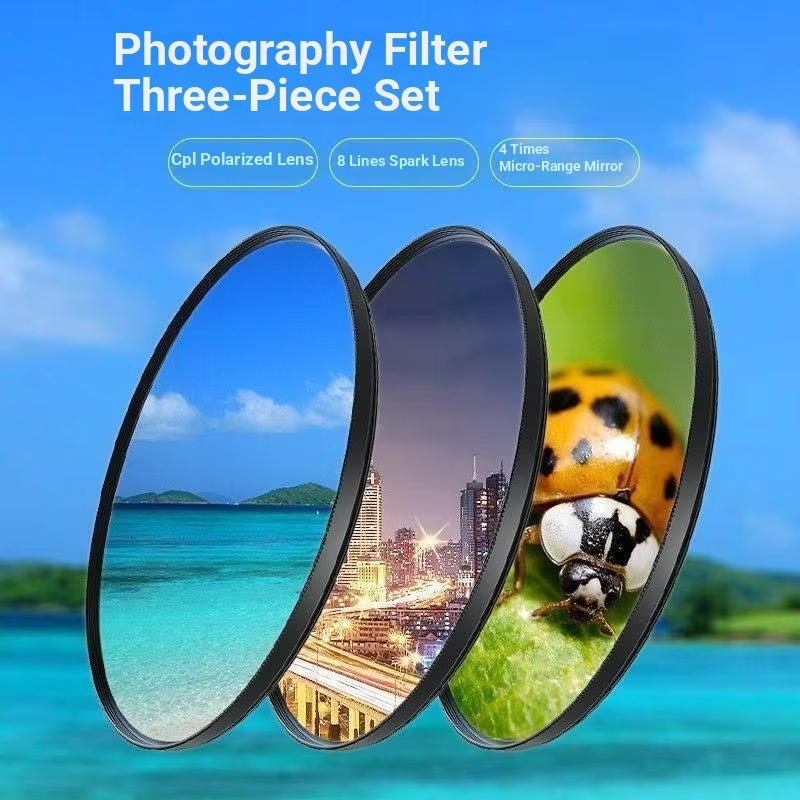 2026 NEW Universal Camera Filter Set for Canon Sony Fuji Nikon Lenses - UV CPL Polarizing ND Star Light Macro Soft Light Filters