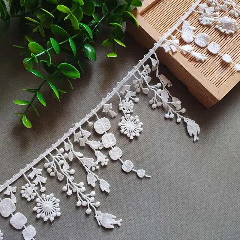 

1 ярд Белое Черное Водорастворимое Кружево Вышитый Край Для DlY Поделок Бахрома Декор