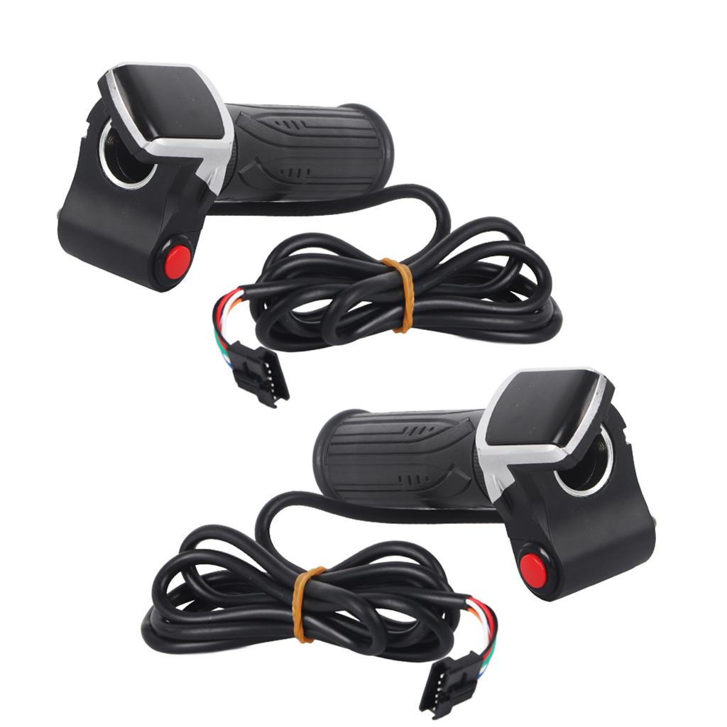 Electric Bike Throttle Grip LCD Electric Quantity Display with Switch 6 Cores Speed Governing Throttle Grip Throttles 2