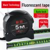 Automatic Locking Fluorescent Steel Tape Measure - Black Technology, 5m/10m, Thickened, Drop-Proof, Wear-Resistant