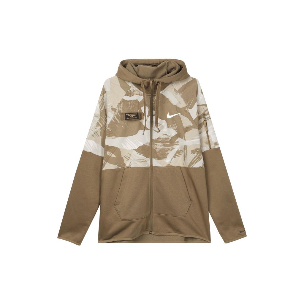 Nike Dri-Fit Fleece Camo Quick-Dry Zip-Up Training Hoodie Men Tops Tawny DQ4791-242