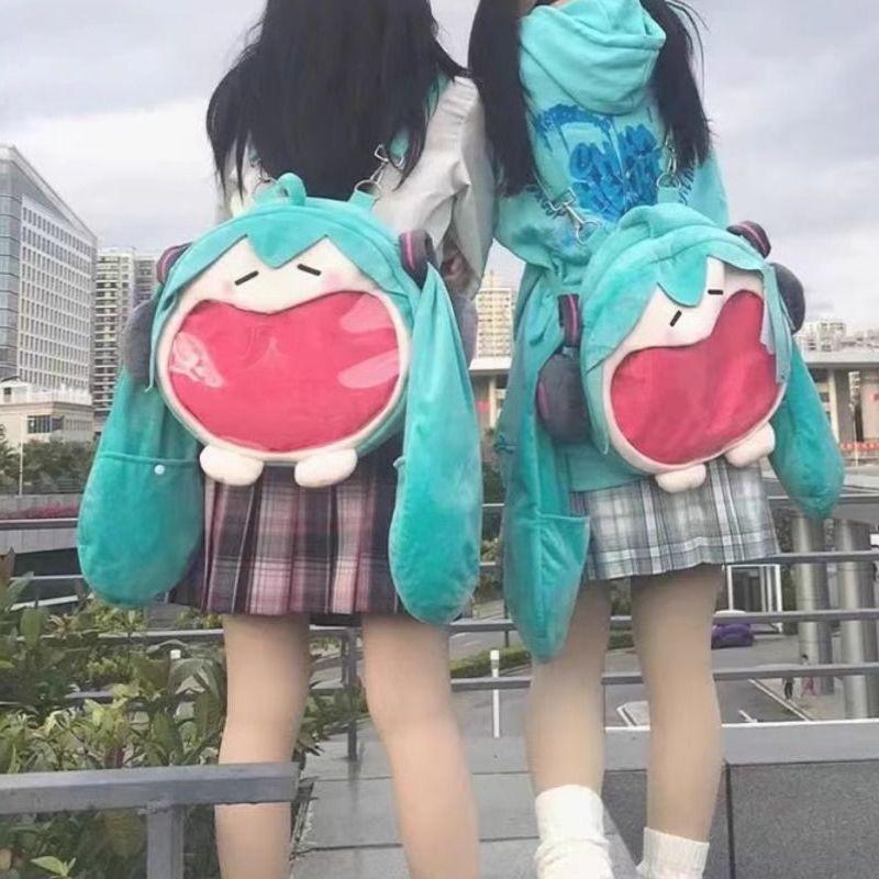 New Hatsune pain bag miku backpack cartoon cute plush jk lolita Japanese funny soft girl bag