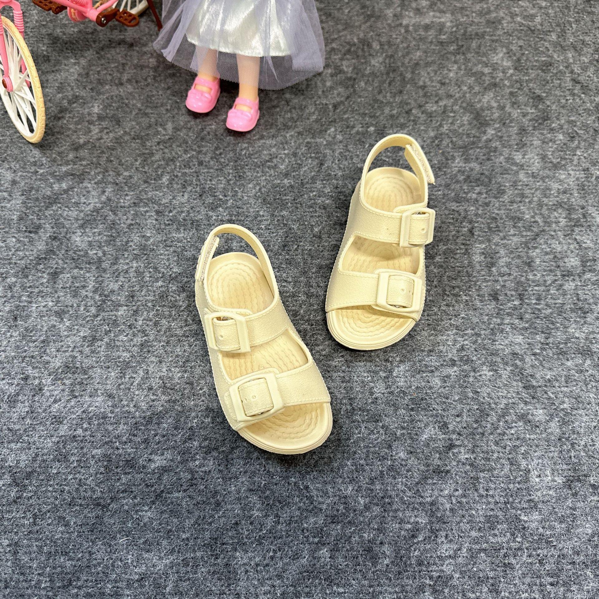 

Solid Color Casual Children s Summer Sandals Popular Design Fashion Girl Boy Shoes Beach Sandal Flat Boutique Trend Kids Sandals 23