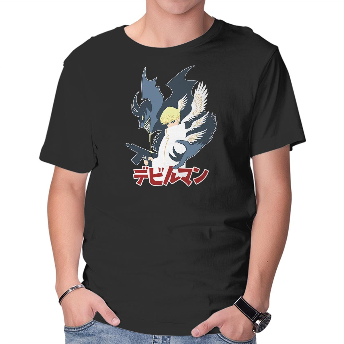 Unisex Crew Neck T-Shirt Devil and Angel Graphic Short Sleeve Casual Tee XXL
