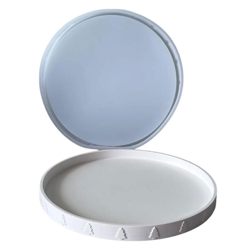 Resin Tray Mold Jewelry Tray Mold Silicone Coasters Mold Round Epoxy Mold for Casting Dish Storage Home Decors Art Craft