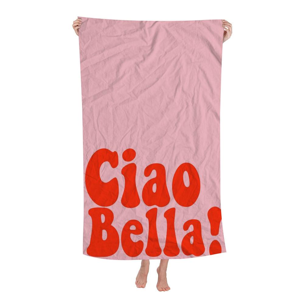 Minimalism Decor Ciao Amore With Love Cartoon Beach Towel Cute Kawaii Room Decor Bath Girls Children Hand Towels For Bathroom