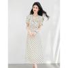 Women's French Style Polka Dot V-Neck Dress