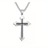 1pc Simple Fashion Stainless Steel Cross Pendant Necklace