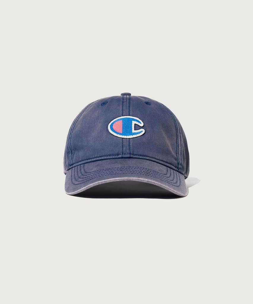 CHAMPION Big C Logo Washed Ball Cap Navy