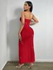 Vestido Ajustado Sexy de Verano 2026 Estilo Europeo con Abertura, Huecos y sin Tirantes