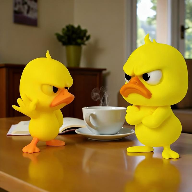 3/1Pcs Muscle/Angry Duck Statue -3D Desktop Decor,Cute Bookshelf Whimsical Figurine,Multifunctional Home Decoration Accessories