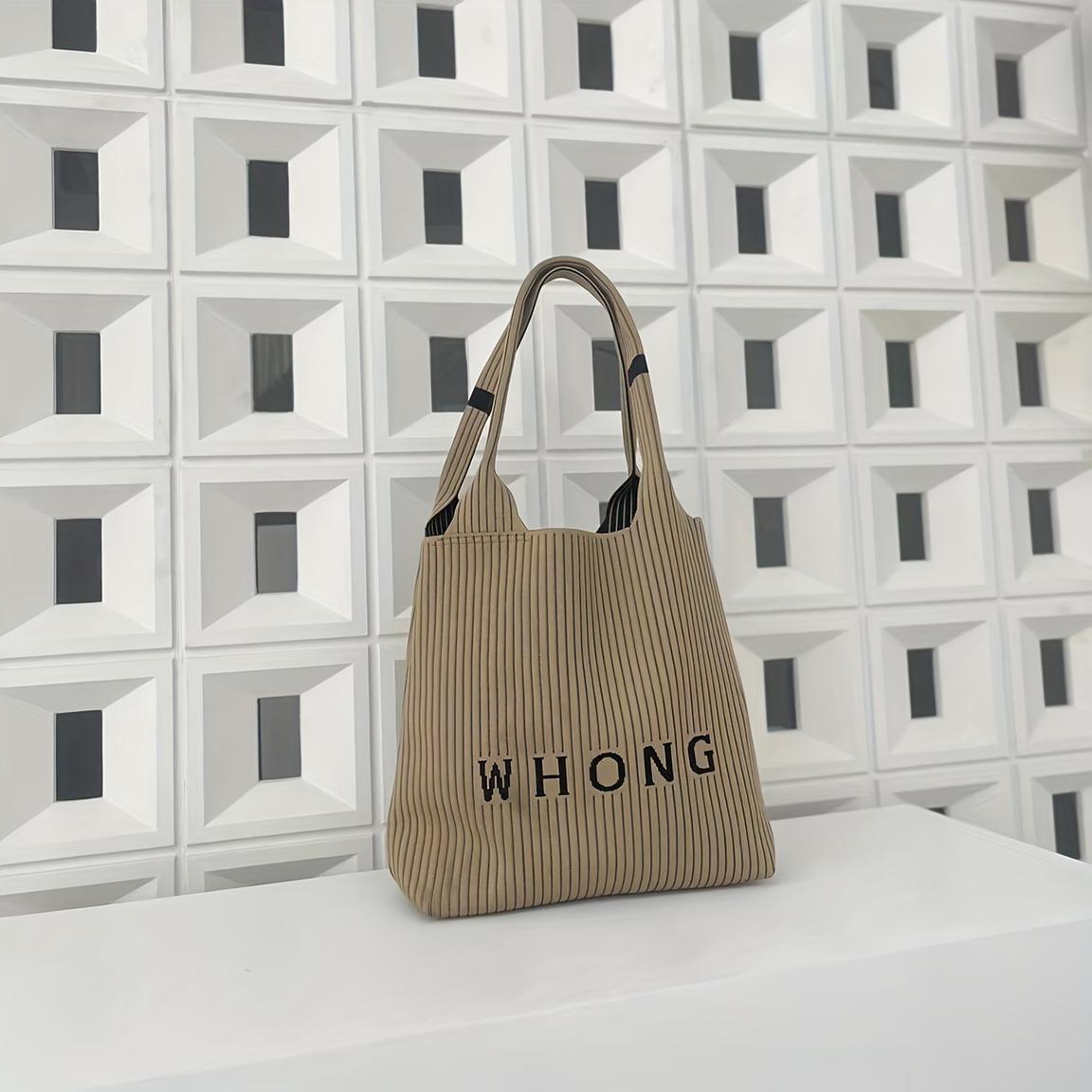 

Summer Knitted Women s Shoulder Bag Crossbody Bag Beach Bag Large Capacity Large Bag коричневий