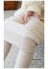 Women's Extra Long High-Waisted Fleece-Lined Winter Leggings - Striped, Warm, Cotton, for Tall Figures