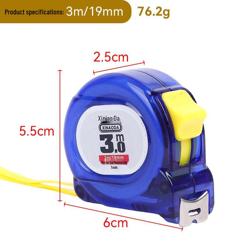 Высокоточная синяя прозрачная рулетка, износостойкая, ударопрочная, утолщенный корпус из нержавеющей стали, идеально подходит для инженерии