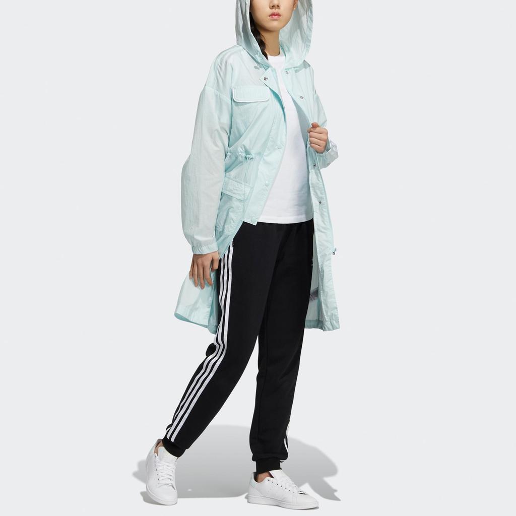 adidas Originale Sportjacke mit langer Kapuze Outdoor Freizeitmantel Damenjacke Petrol HC6587
