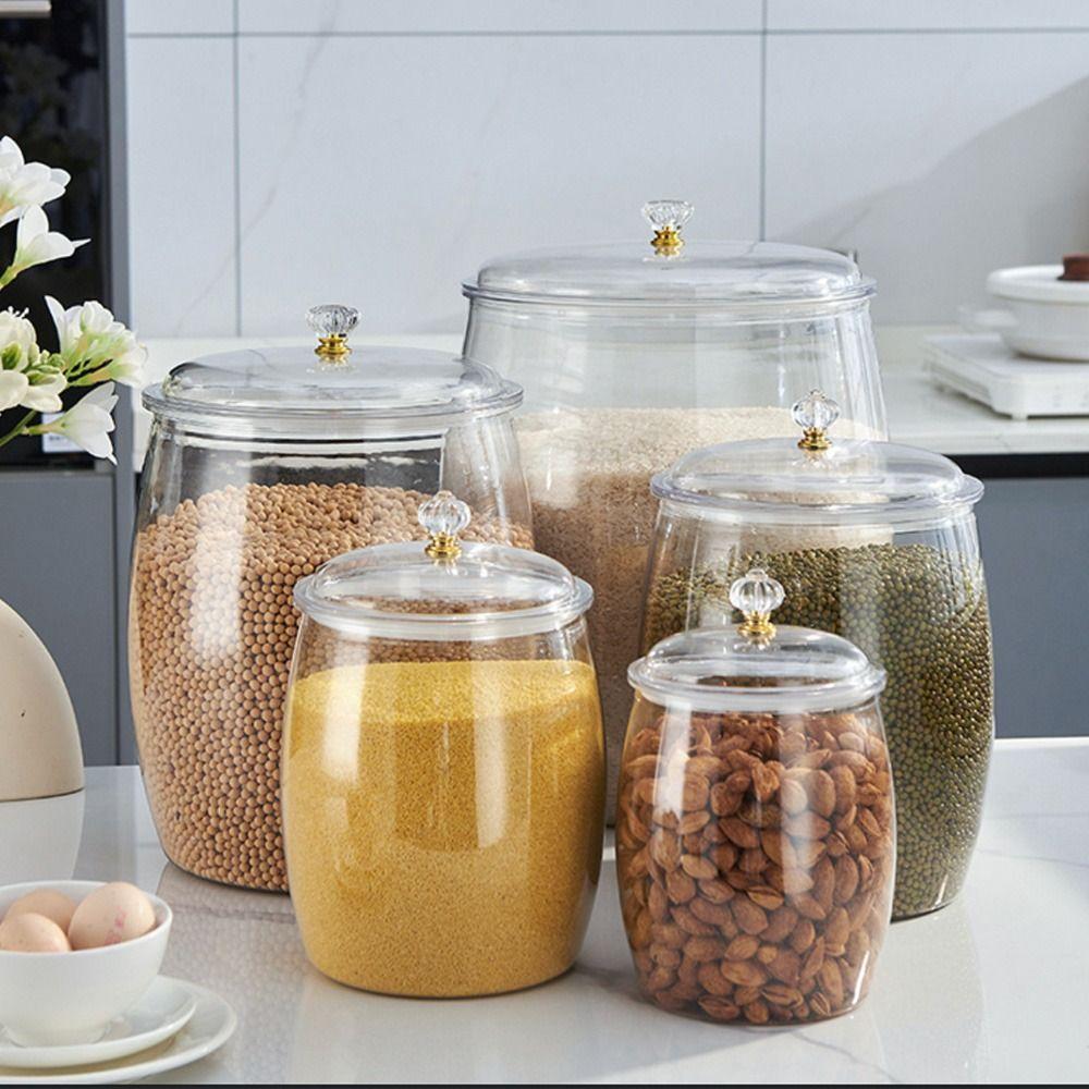 Moisture-Proof Canister Jar Wide Mouth Rice Storage Bucket Durable Sealed Can  Kitchen