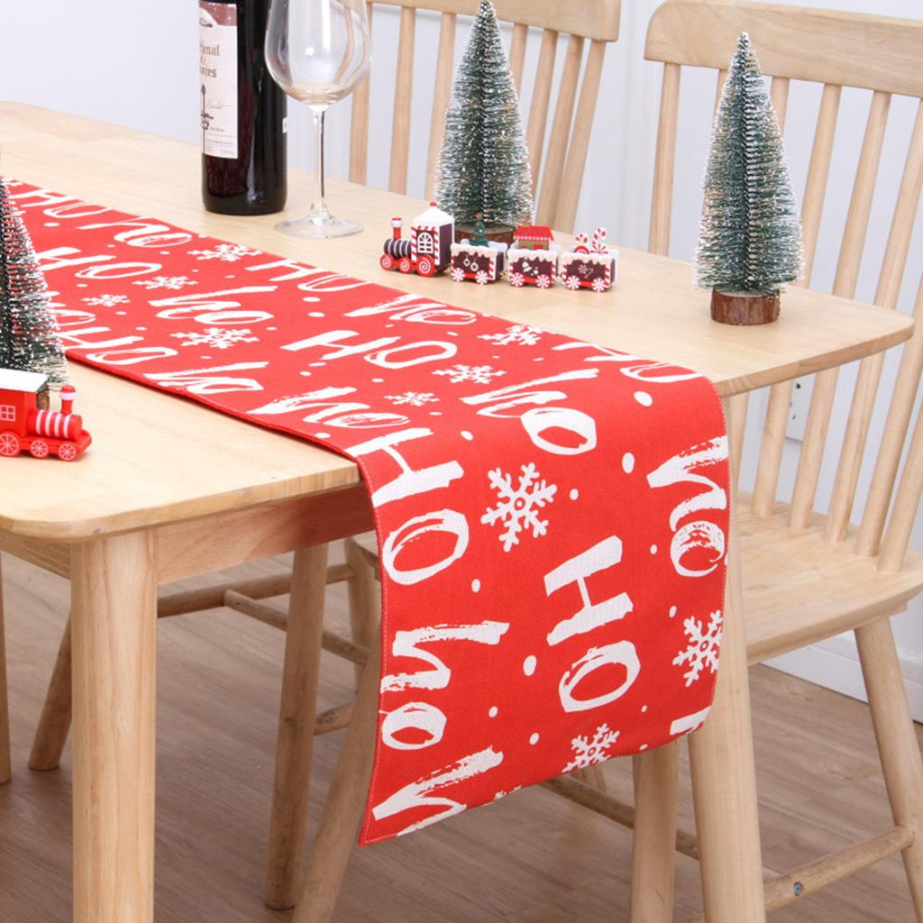 Merry Christmas Table Runner Dining Table Decoration Double Layer Tablecloth