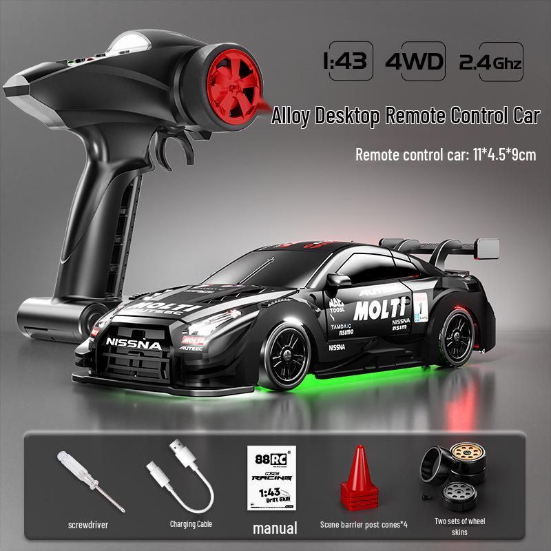 Сплав Дрифт Мини Радиоуправляемая Машина: Игрушка с дистанционным управлением, полный привод, для детей 1:43