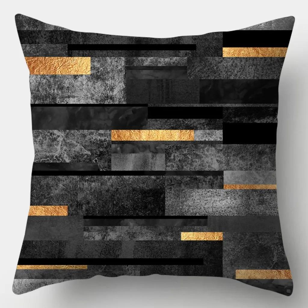 Home Decor Gold Patterned Decorative Digital Print Pillowcases Pattern Cushion Cover Suitable for Sofa Bedroom Car Pillow Cover
